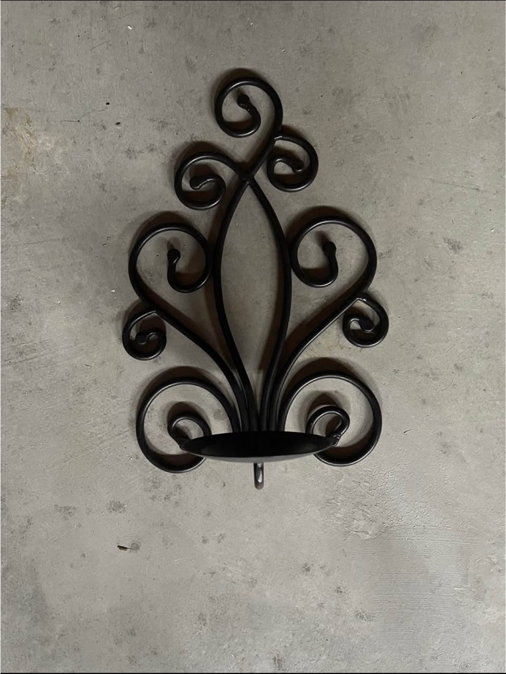 Decorative Scroll Wall Sconce - Black